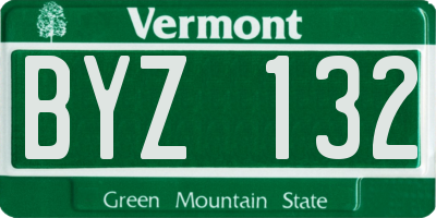 VT license plate BYZ132