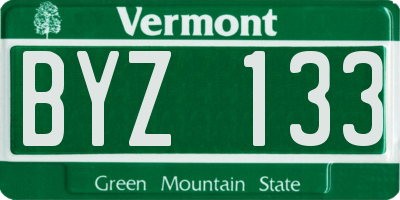 VT license plate BYZ133