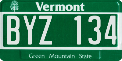 VT license plate BYZ134