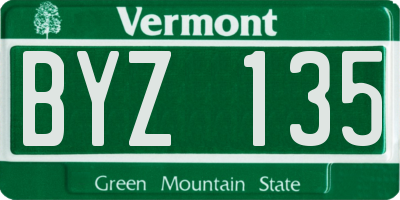 VT license plate BYZ135