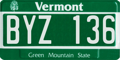 VT license plate BYZ136