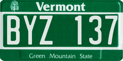 VT license plate BYZ137