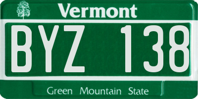 VT license plate BYZ138