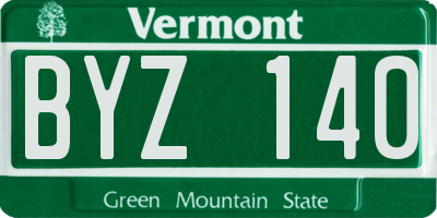 VT license plate BYZ140