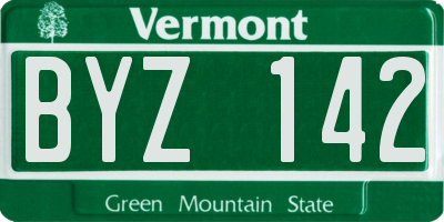 VT license plate BYZ142