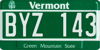 VT license plate BYZ143