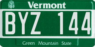 VT license plate BYZ144