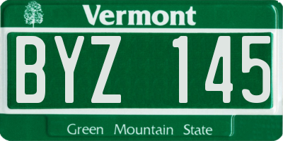 VT license plate BYZ145