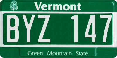 VT license plate BYZ147