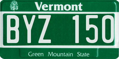 VT license plate BYZ150