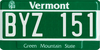 VT license plate BYZ151