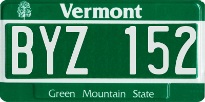 VT license plate BYZ152