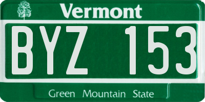 VT license plate BYZ153