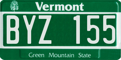VT license plate BYZ155