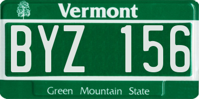 VT license plate BYZ156