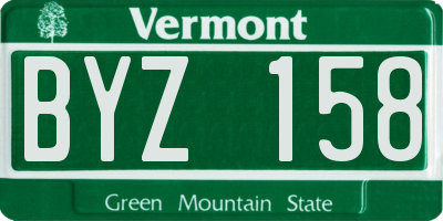 VT license plate BYZ158