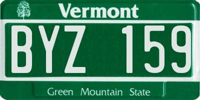 VT license plate BYZ159
