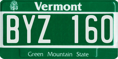 VT license plate BYZ160