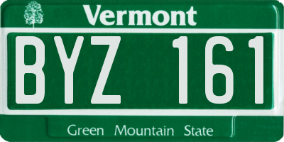 VT license plate BYZ161