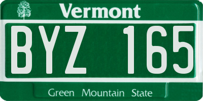 VT license plate BYZ165