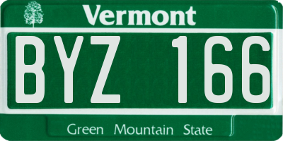 VT license plate BYZ166
