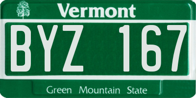 VT license plate BYZ167