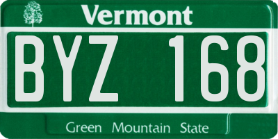VT license plate BYZ168