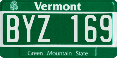 VT license plate BYZ169