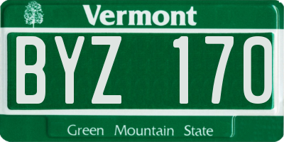 VT license plate BYZ170