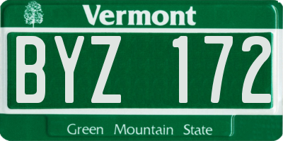 VT license plate BYZ172