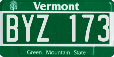 VT license plate BYZ173