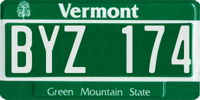 VT license plate BYZ174