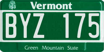 VT license plate BYZ175