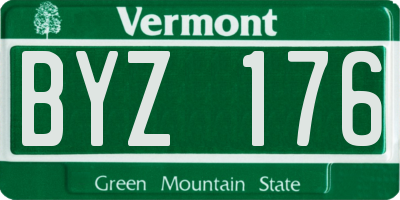 VT license plate BYZ176