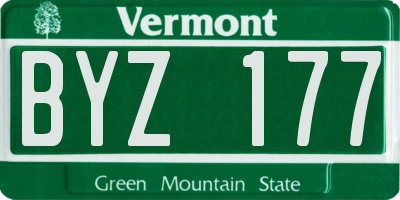 VT license plate BYZ177