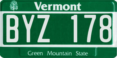 VT license plate BYZ178