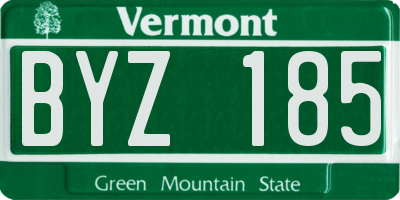 VT license plate BYZ185