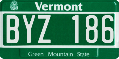 VT license plate BYZ186