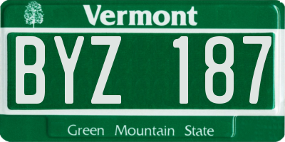 VT license plate BYZ187