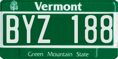 VT license plate BYZ188