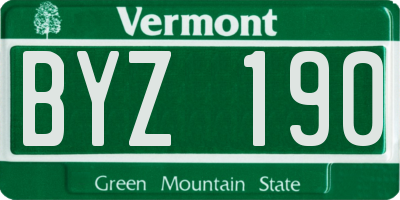 VT license plate BYZ190
