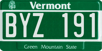 VT license plate BYZ191