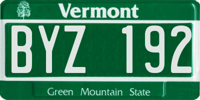 VT license plate BYZ192