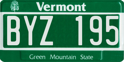 VT license plate BYZ195