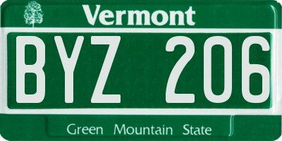 VT license plate BYZ206