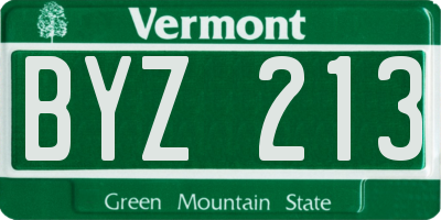 VT license plate BYZ213