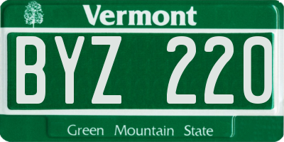 VT license plate BYZ220