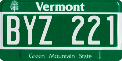 VT license plate BYZ221
