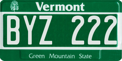VT license plate BYZ222