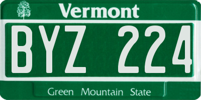 VT license plate BYZ224
